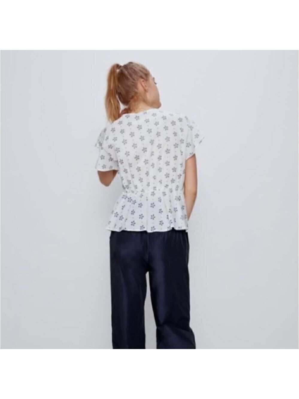 Zara | Eyelet Ruffle Wrap Top - Picture 10 of 10